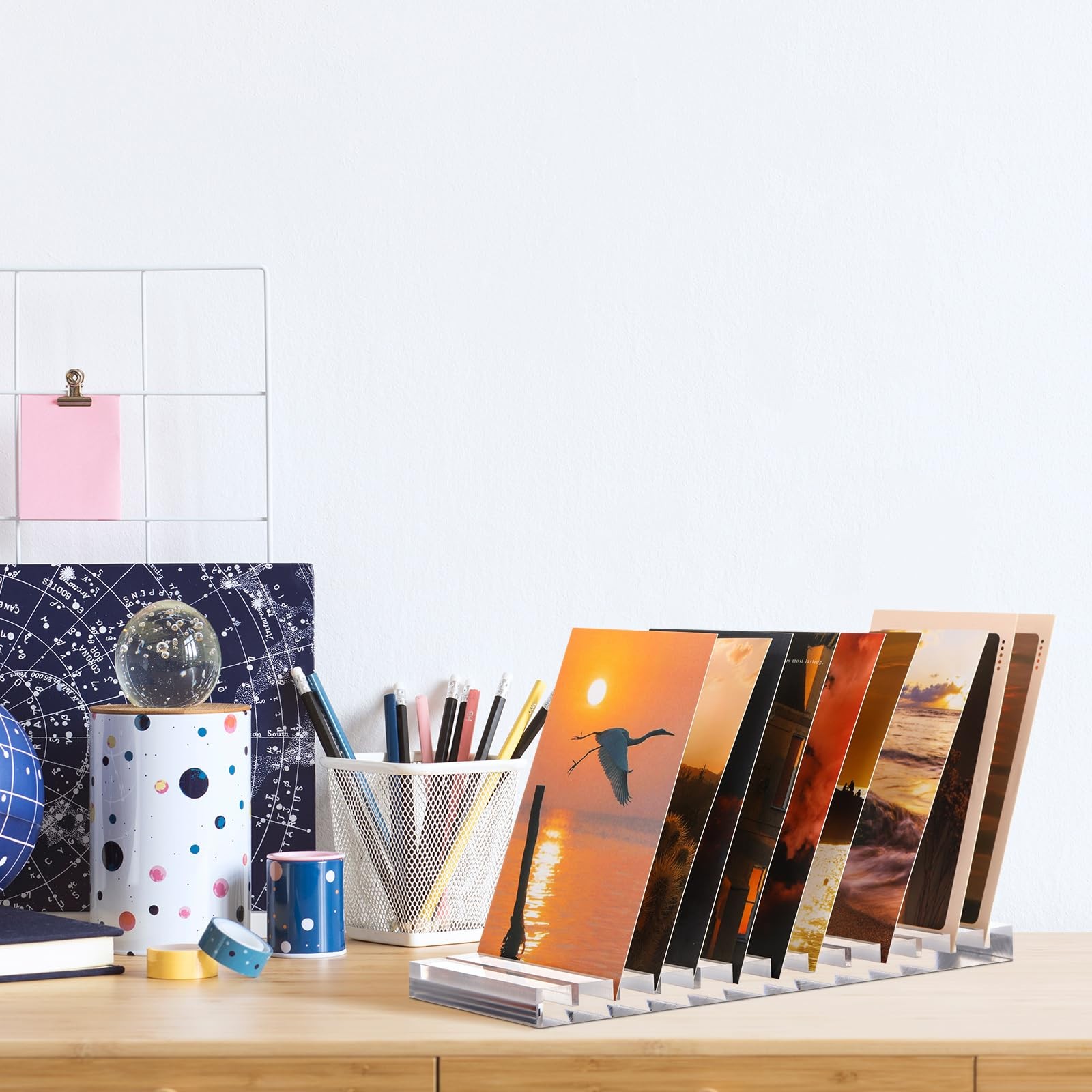 Greeting Card Display Stand 12 Slot Acrylic Card Display Rack Clear Postcard …