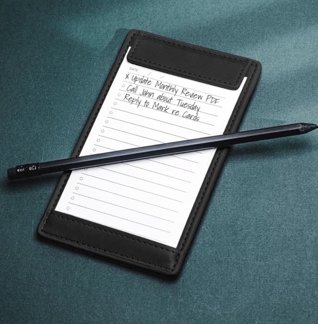 Notsu Note Card Holder | Minimalist 3×5 Inch Index Handheld Black