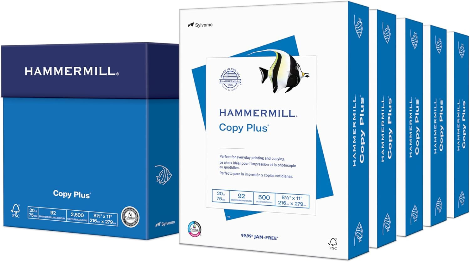 Printer Paper, 20 Lb Copy Plus, 8.5 X 11-5 Ream (2,500 Sheets) – 92 Bright