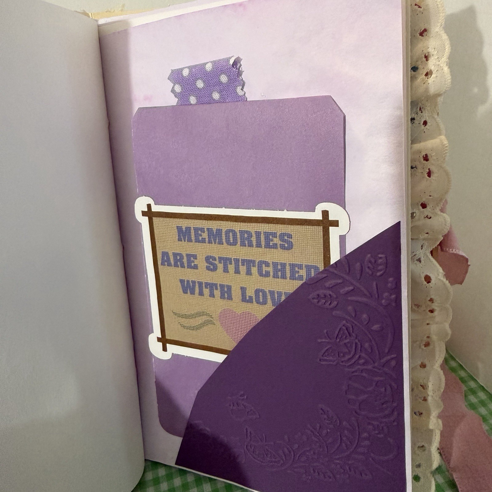 Handmade Sewing Pattern Junk Journal Embellished/56 Pages To Journal