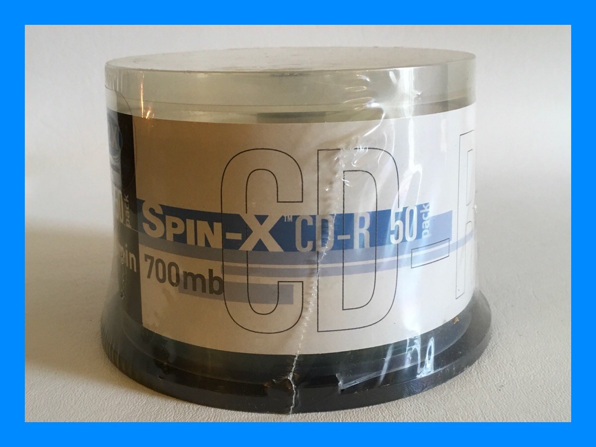 Spin-X CD-R Recordable Discs – 50 Count – 80 Min/700 MB – New, Sealed