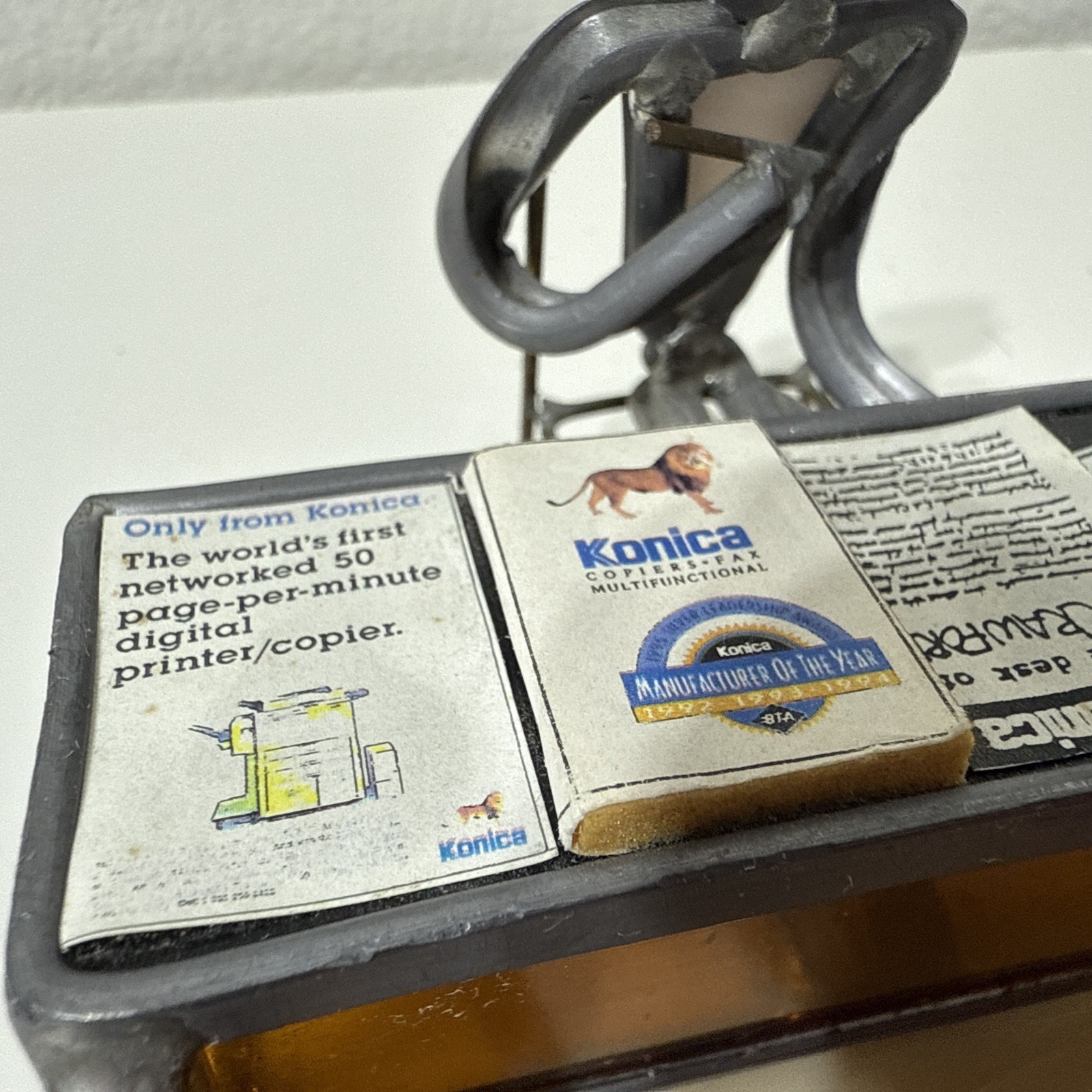 Glass Business Card Holder World Traveler Sale Rep Konica Carl Goeller Telephone