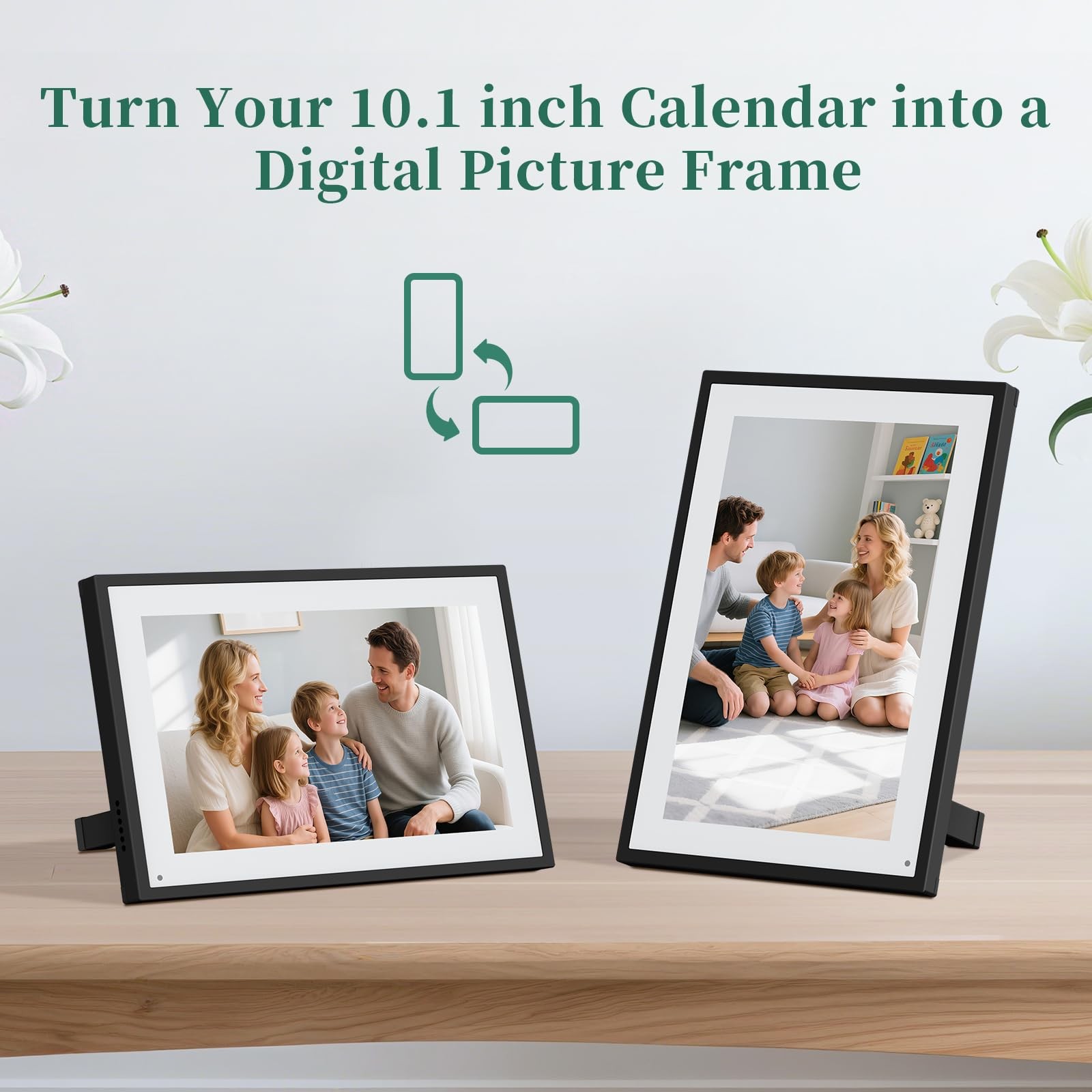 Smart Digital Calendar, 10.1″ HD Touch Screen 10.1 Inch Black, Black
