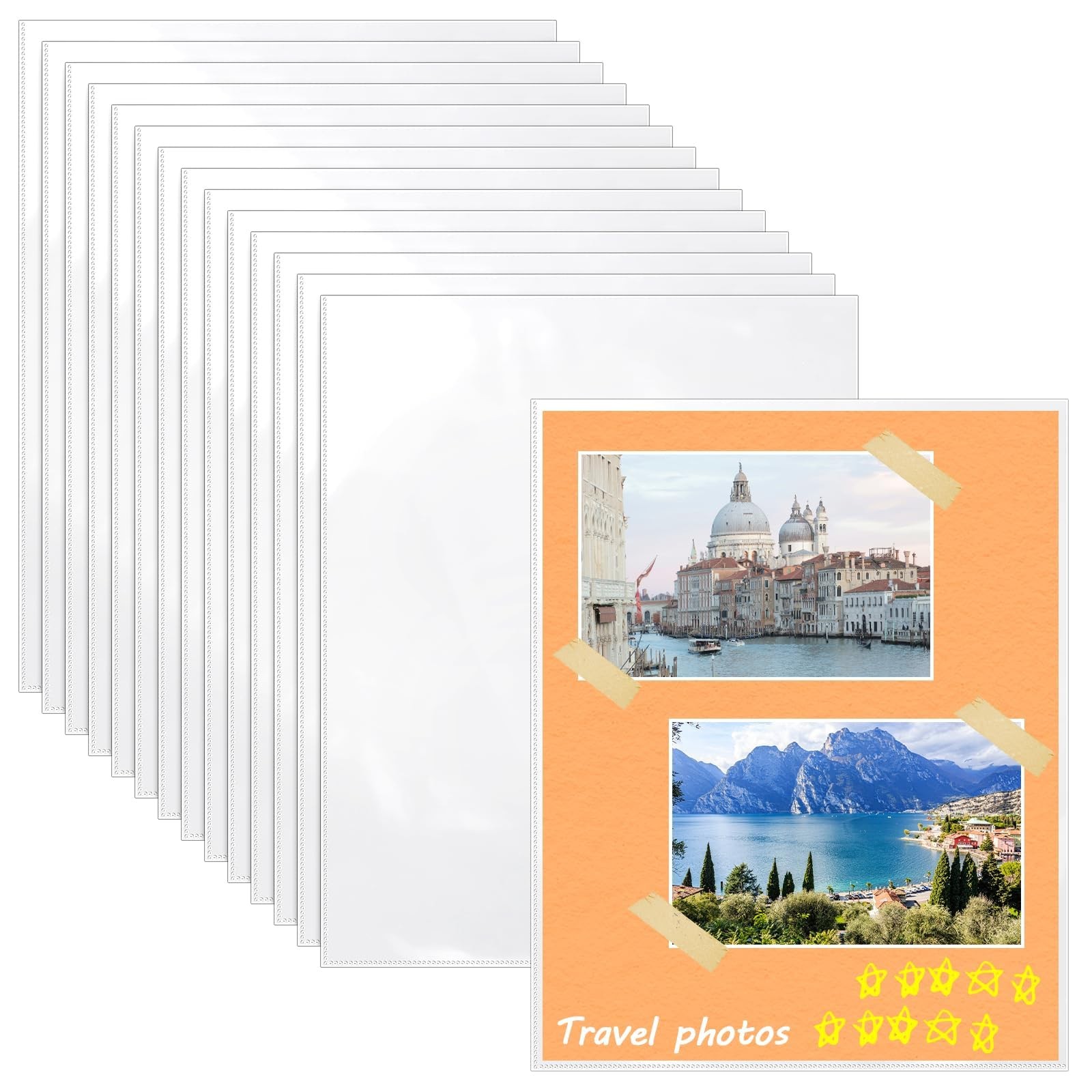 50 Pack No Holes Plastic Sleeves for Paper 8.5×11 Inch, Letter Size Clear Hea…