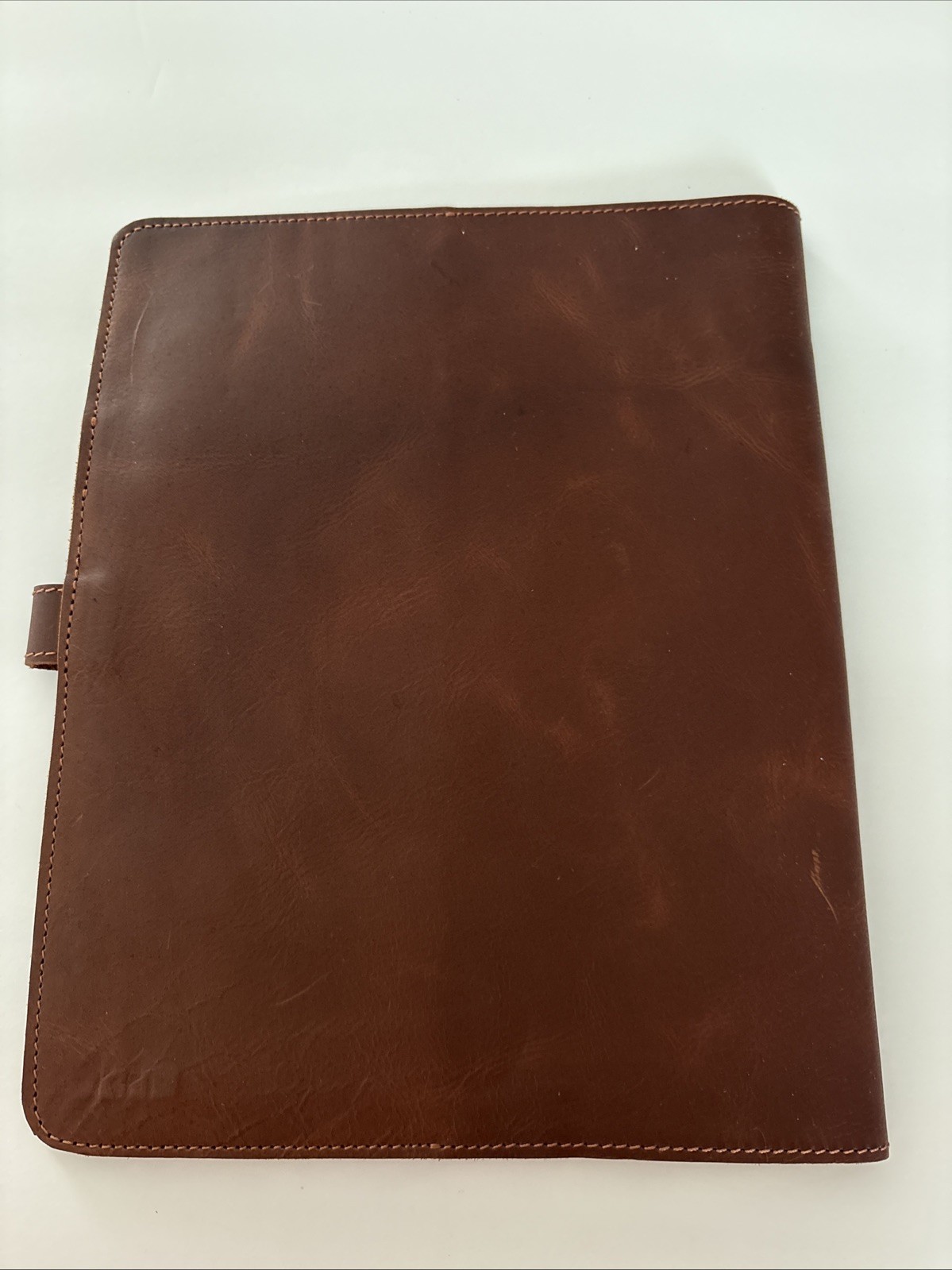 Elizo Brown Leather Portfolio/journal Cover NEW 8.5×10” Folded Snap Closure