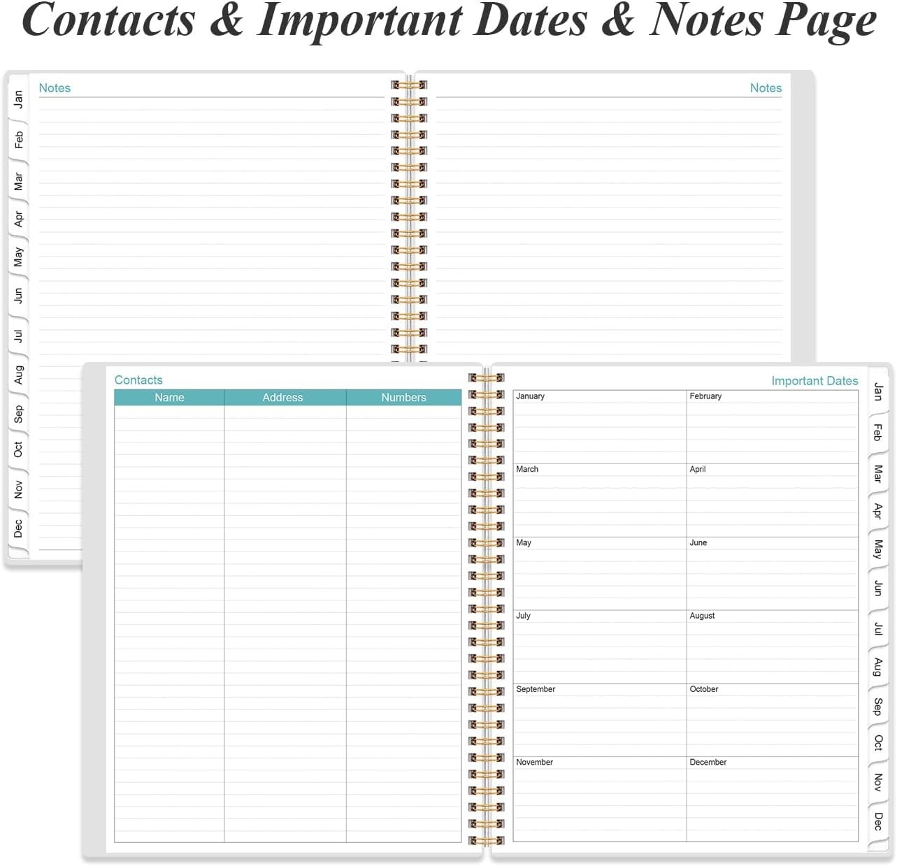 Professional 2026-2027 Calendar Planner with Inner Pocket & Laminated Tabs