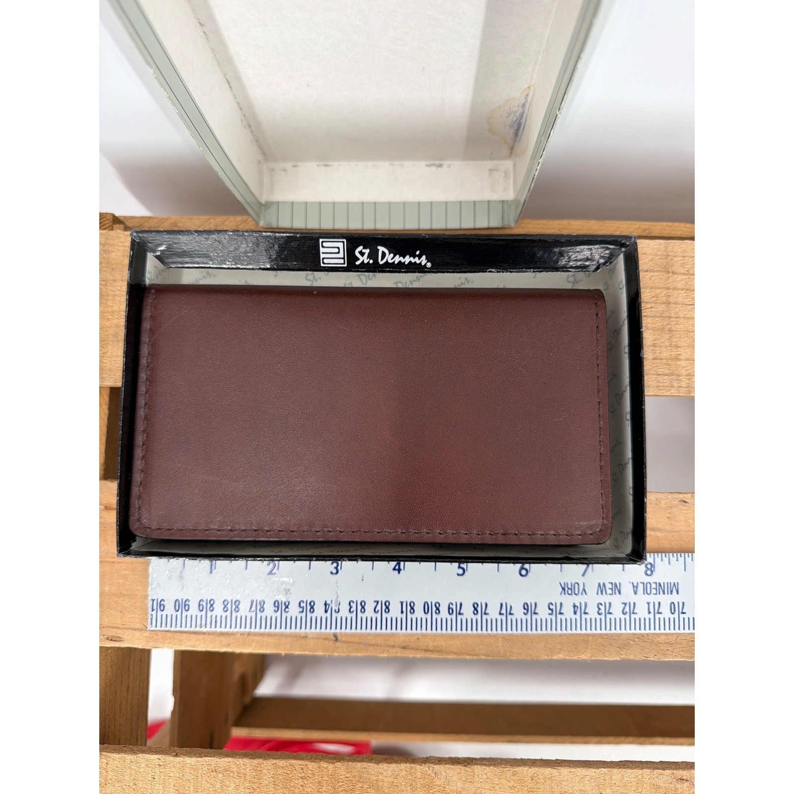 Vintage St. Dennis Pocket Size Agenda Burgundy Leather Diary Address Book NOS