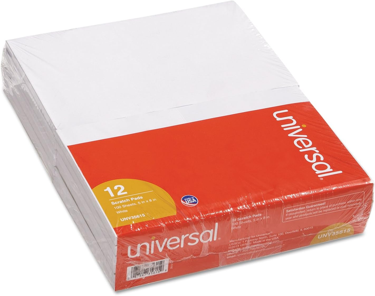 Scratch Pads, Unruled, 5 X 8, White, 100 Sheets, 12/Pack