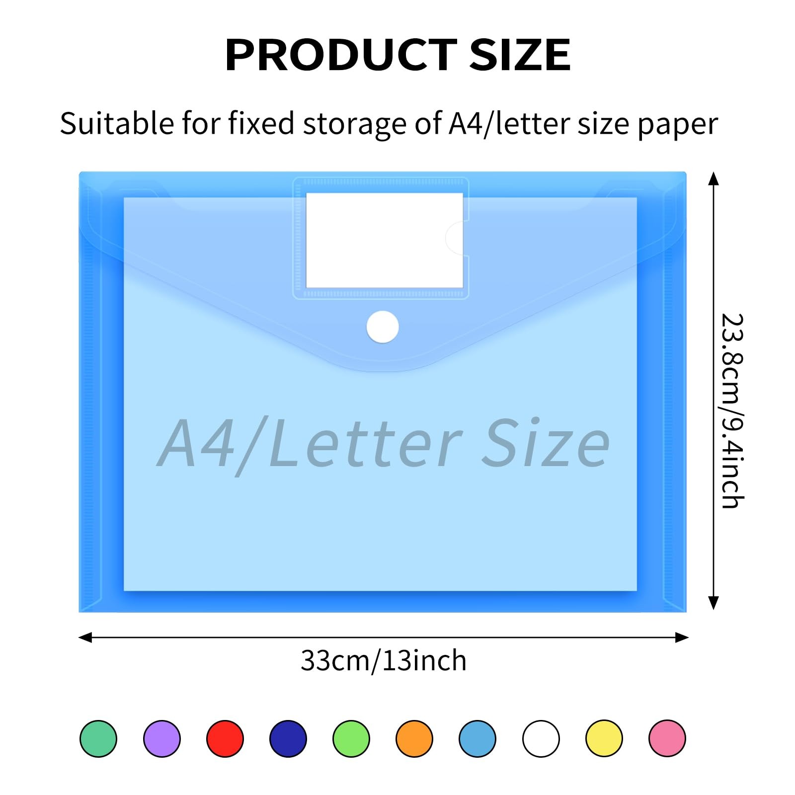 EOOUT 30 Pack 10 Color Plastic Envelopes Poly Envelopes, Hook & Loop Closure …
