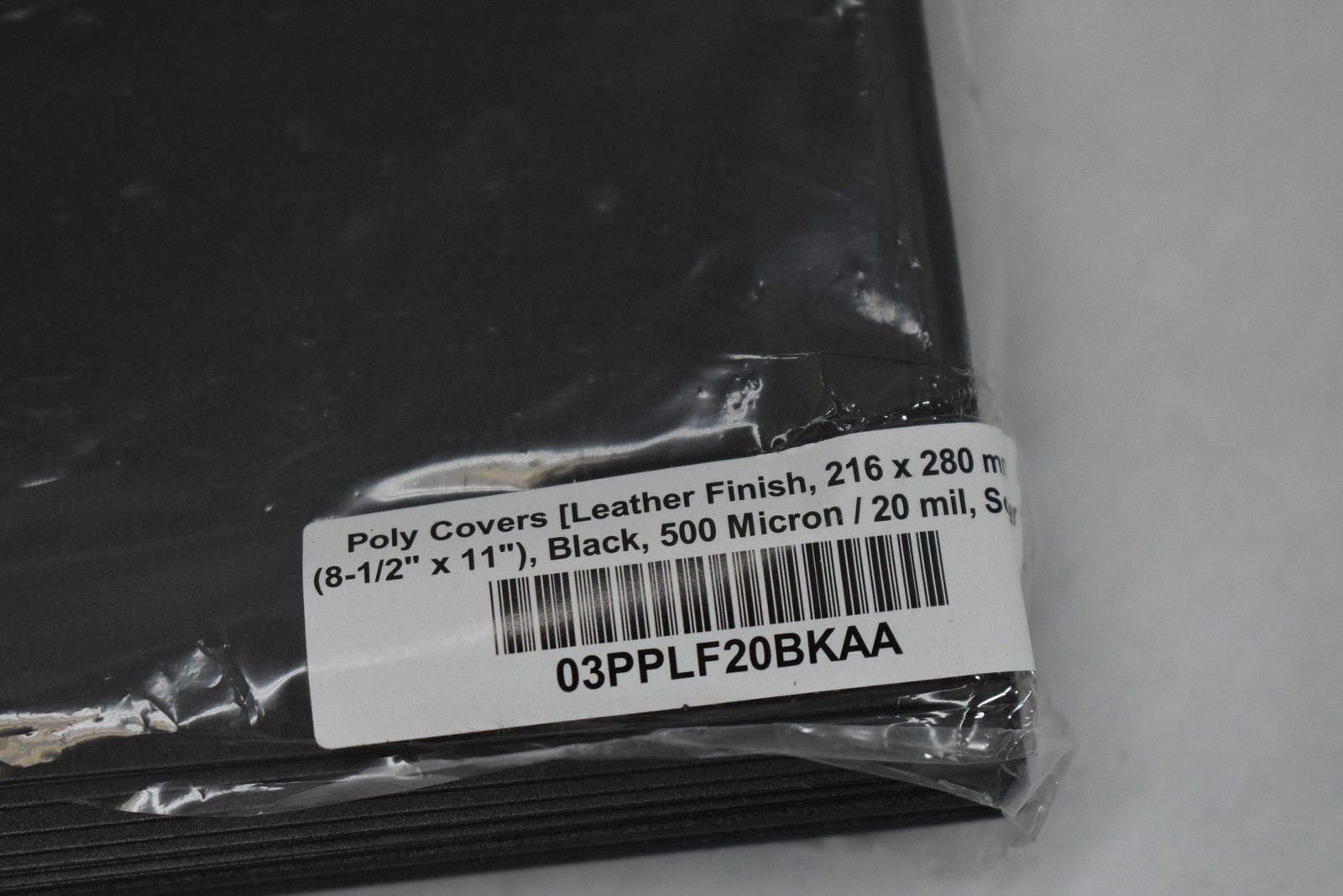Poly Covers Leather Finish 8.5×11 500 Micron 20 Mil Square Binding Sheets 50 PK