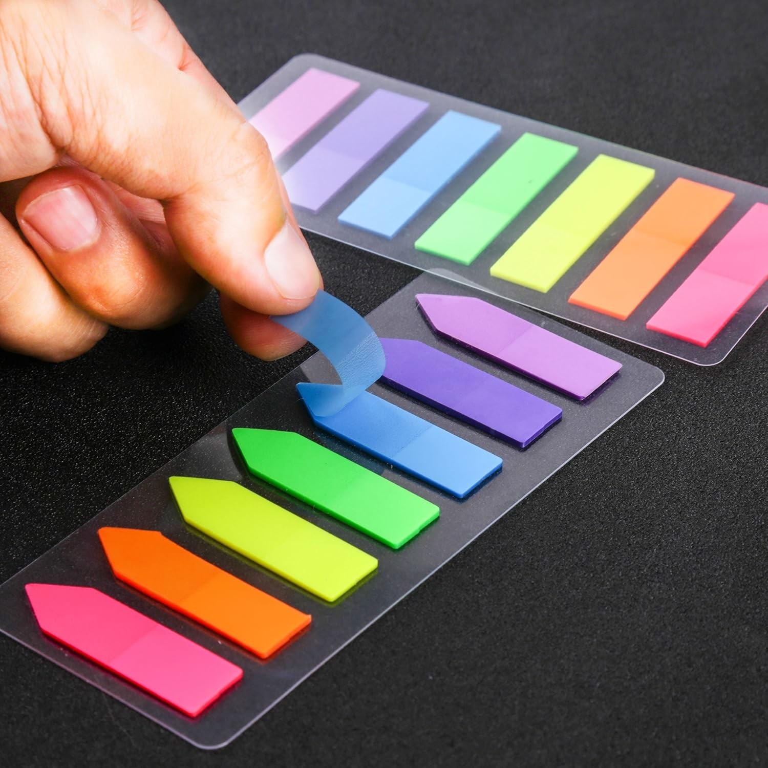 Lysas 4 Sets Neon Page Markers Colored Index Tabs, Fluorescent Sticky Note for P
