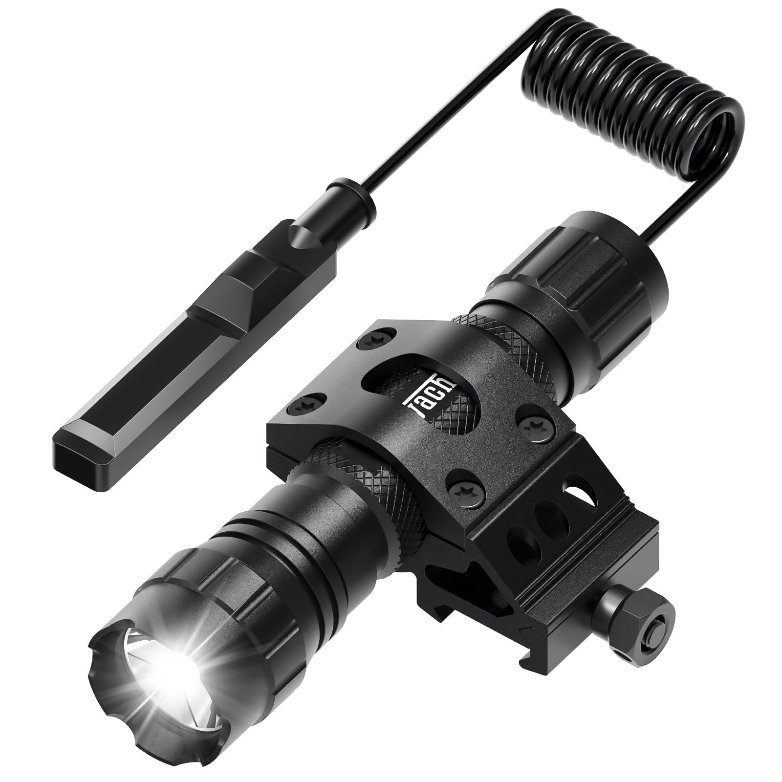 Feyachi Picatinny Tactical Flashlight 1200 Lumens, Mounted, Black