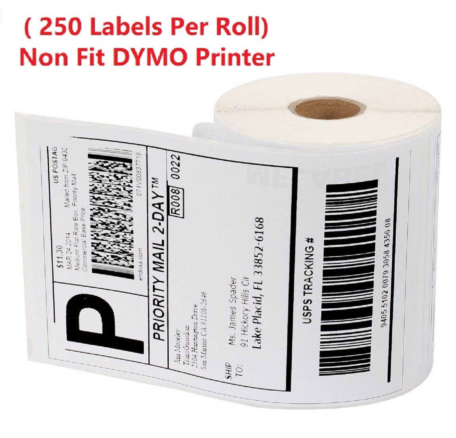 60 Rolls Label 4×6 Zebra 2844 Eltron ZP450 Direct Thermal Shipping 15000 Labels