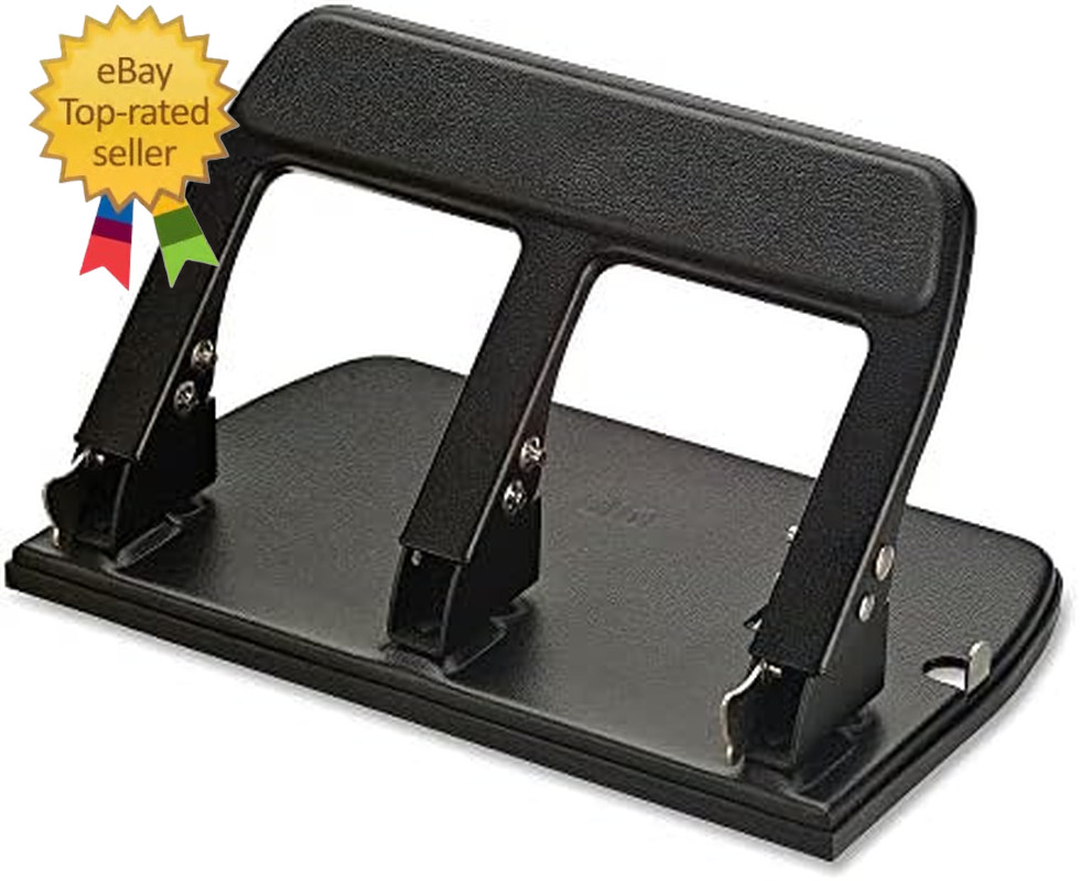 Office Mate Heavy Duty 3 Hole Punch with Padded Handle, 40-Sheet Capacity