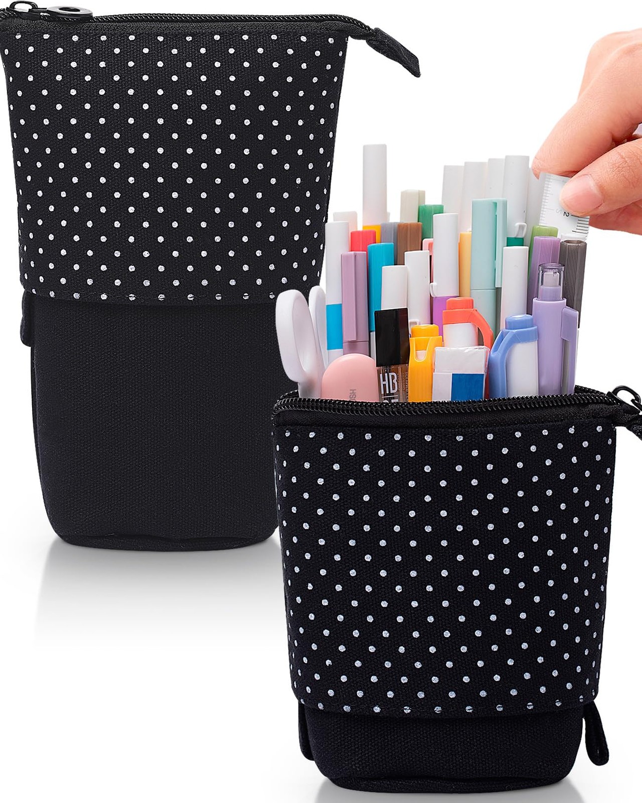 Sooez Standing Pencil Case, Cute Stand up Pencil Pouch, Telescopic Pen Pouch,…