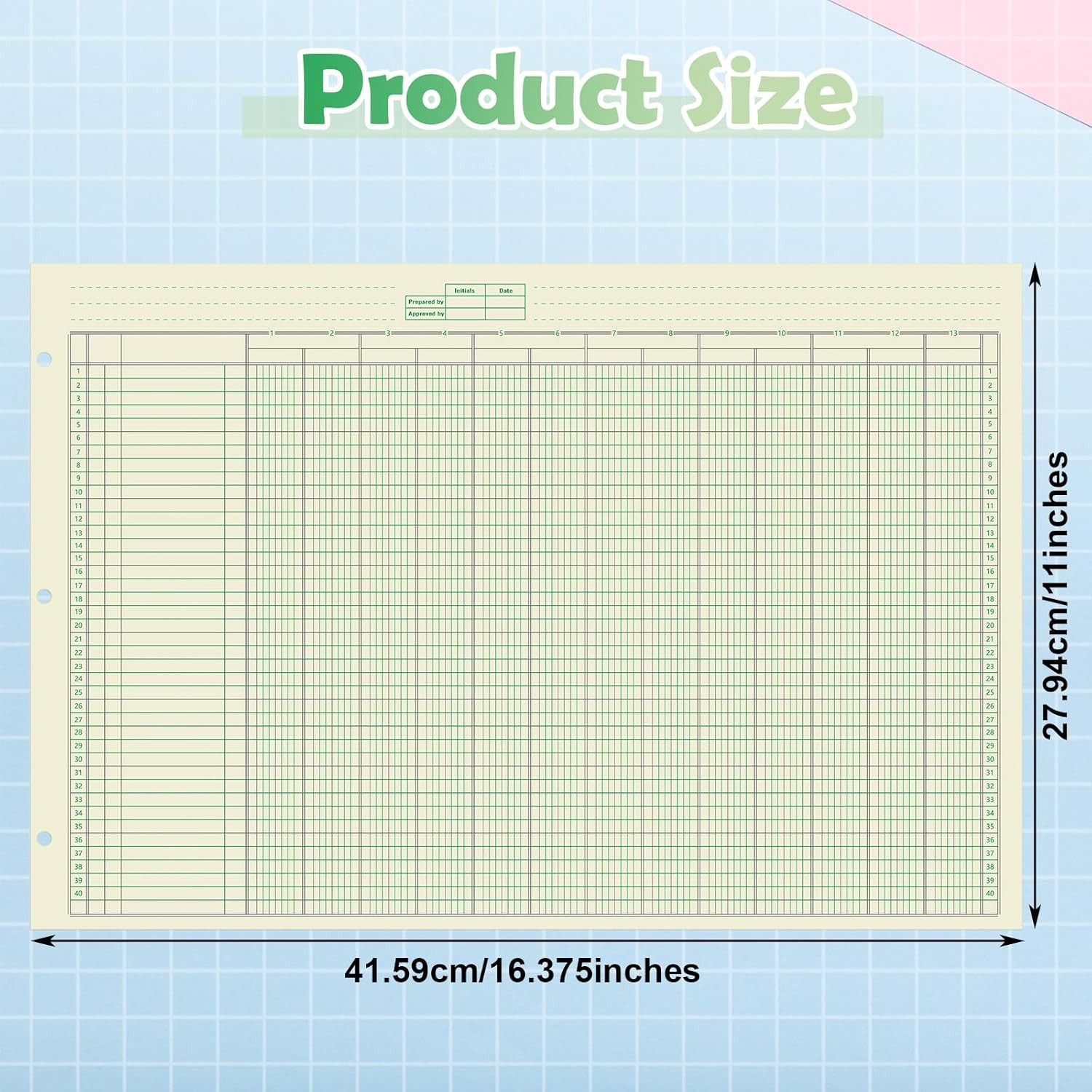 5 Pack 250 Sheets Ledger Paper Accounting Columnar Pads 3 Hole Analysis Accounti