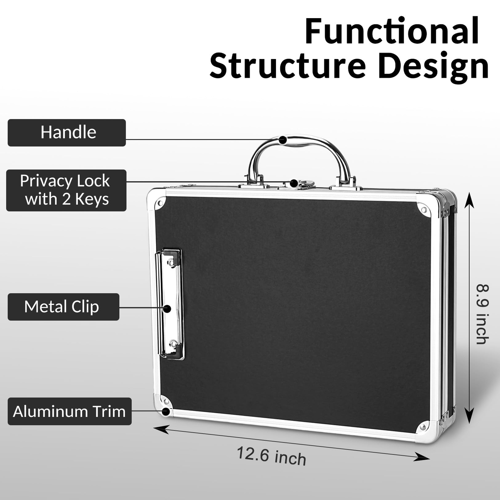 Key Lock Clipboard Storage Box Heavy Duty Clipboard with Storage Metal Locking
