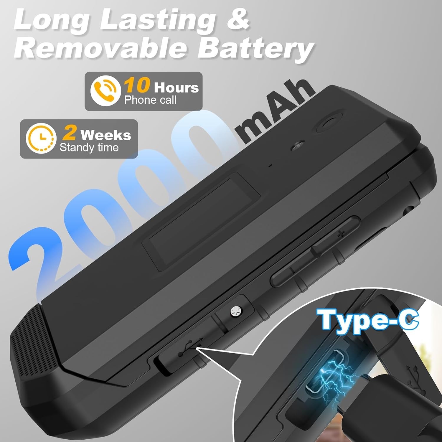 Unifone S22 Rugged Flip Phone Unlocked (16GB) 4G LTE GSM IP68 Water Resistant