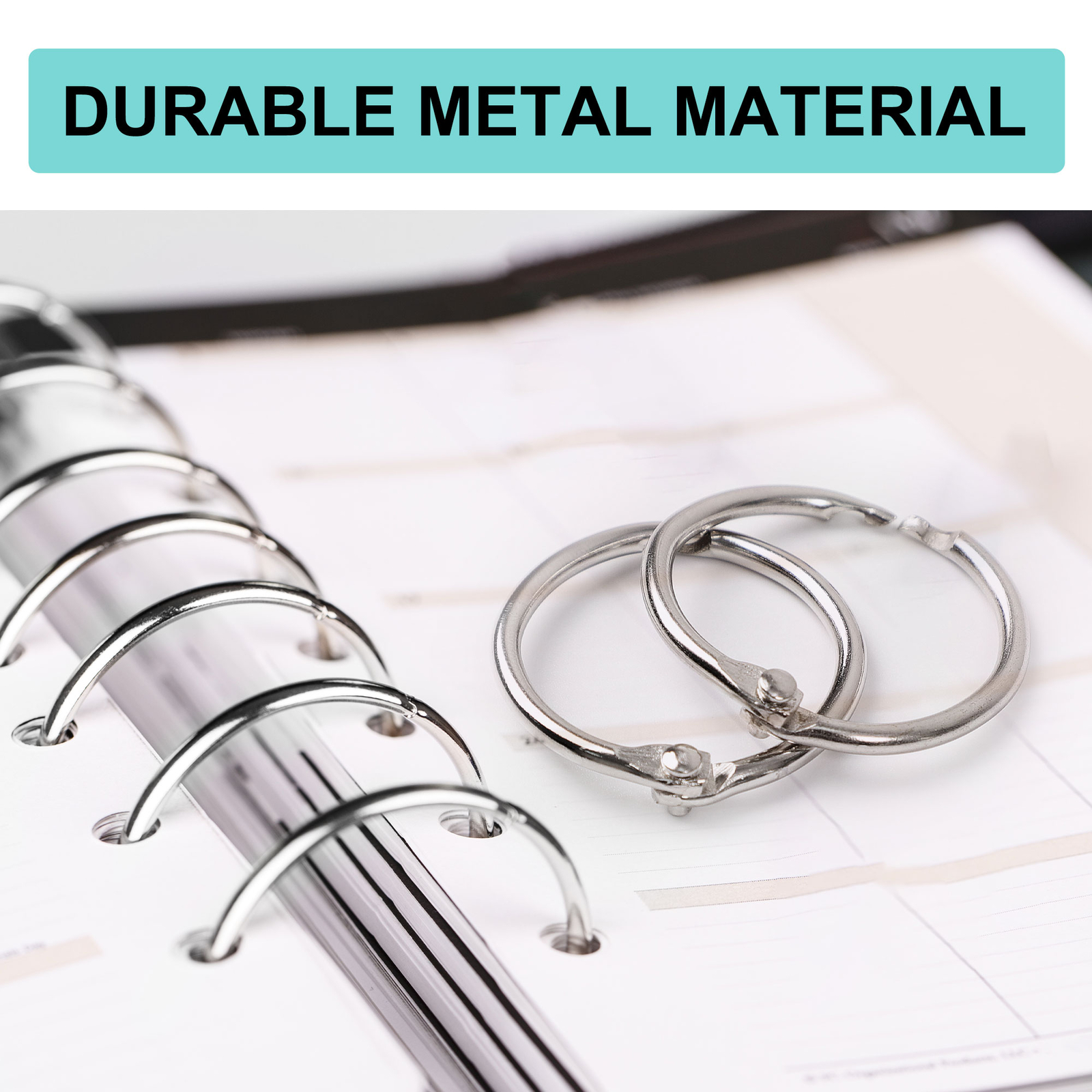 1″ Loose Leaf Binder Rings Metal 20 pcs Office Book Rings Hinge Locking Rings