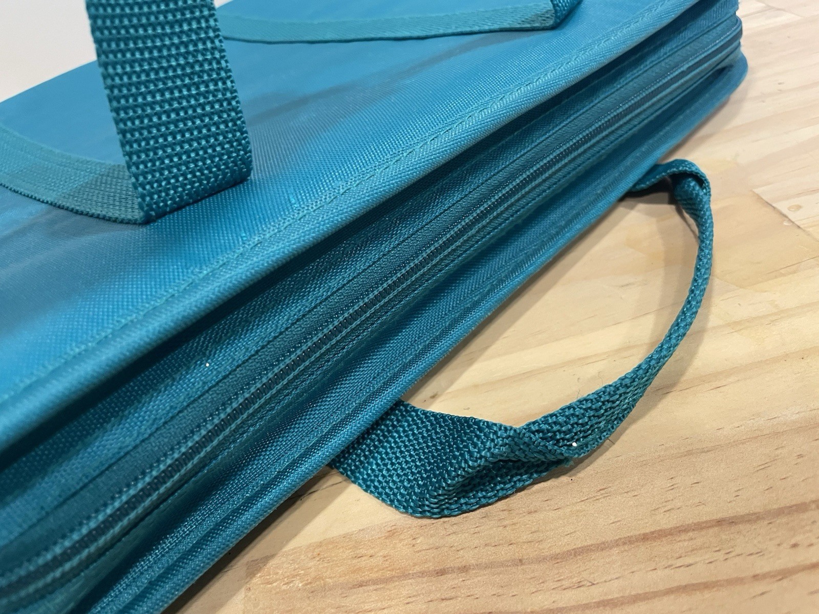 NICE!!! Vintage Pen-tab Pro 3 Ring Binder Black 1990s Organizer RETRO Teal