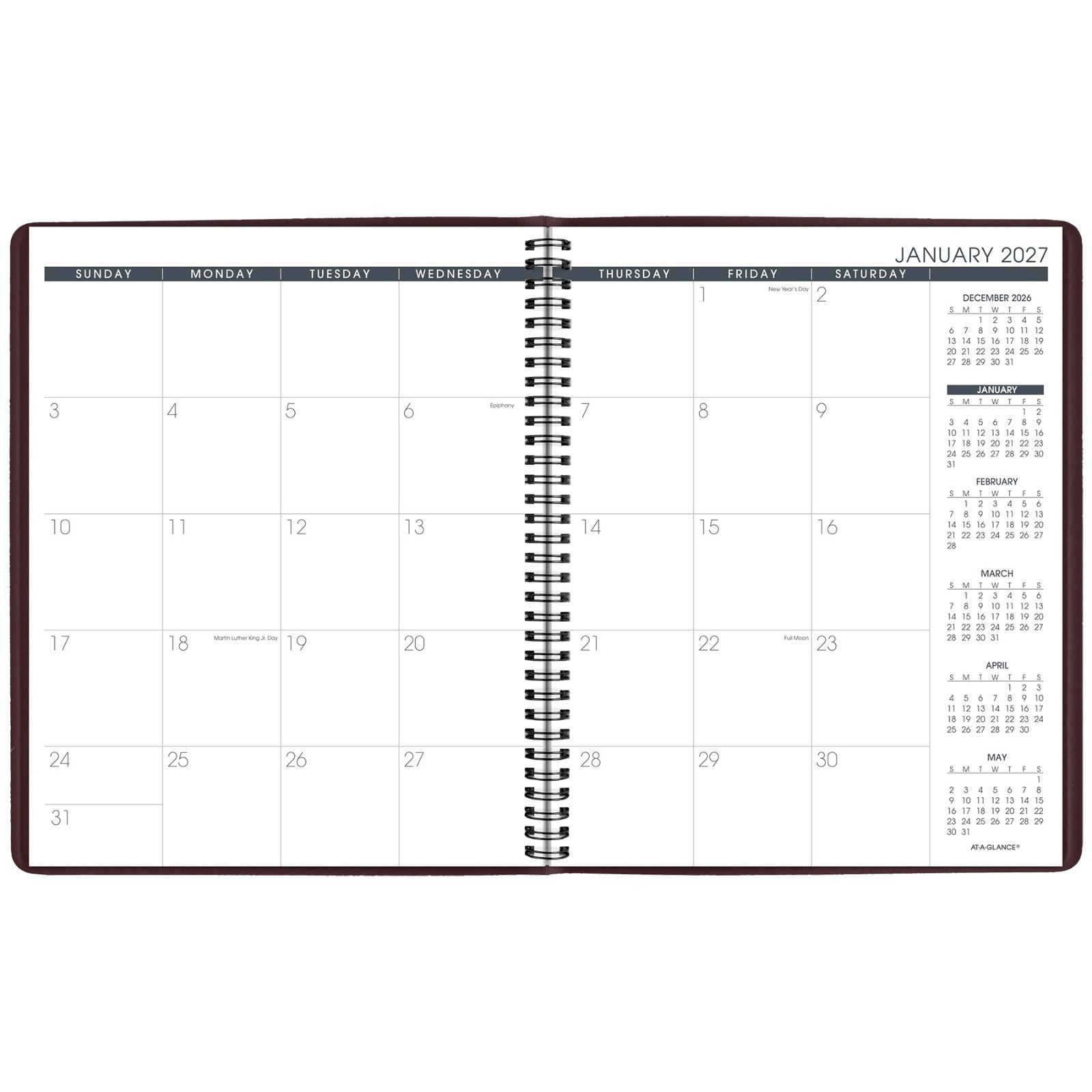 2026 At-A-Glance 70-260-50 Monthly Planner, 9 x 11″, Winestone Cover