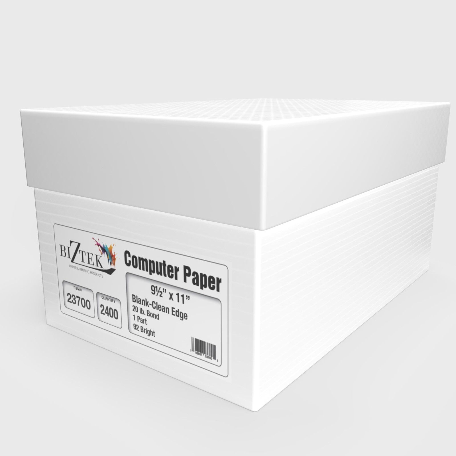 Biztek Continuous Computer Paper 9 1/2 x 11 Blank White Clean Edge 1 Part 20 …