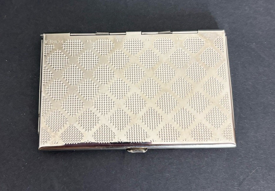 United States South Korea Flag Mother of Pearl Pocket Business Card ID Holder