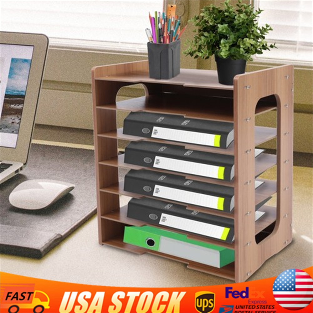 Desktop Organizer Paper File Holder For Home & Office Document Storage Rack