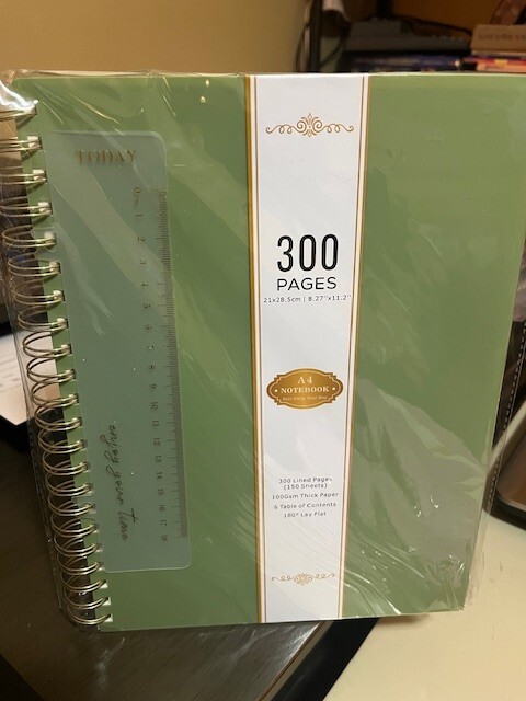 Large A4 Spiral Notebook, College Ruled Journal with 300 Pages, 8.27″ × 11.2″