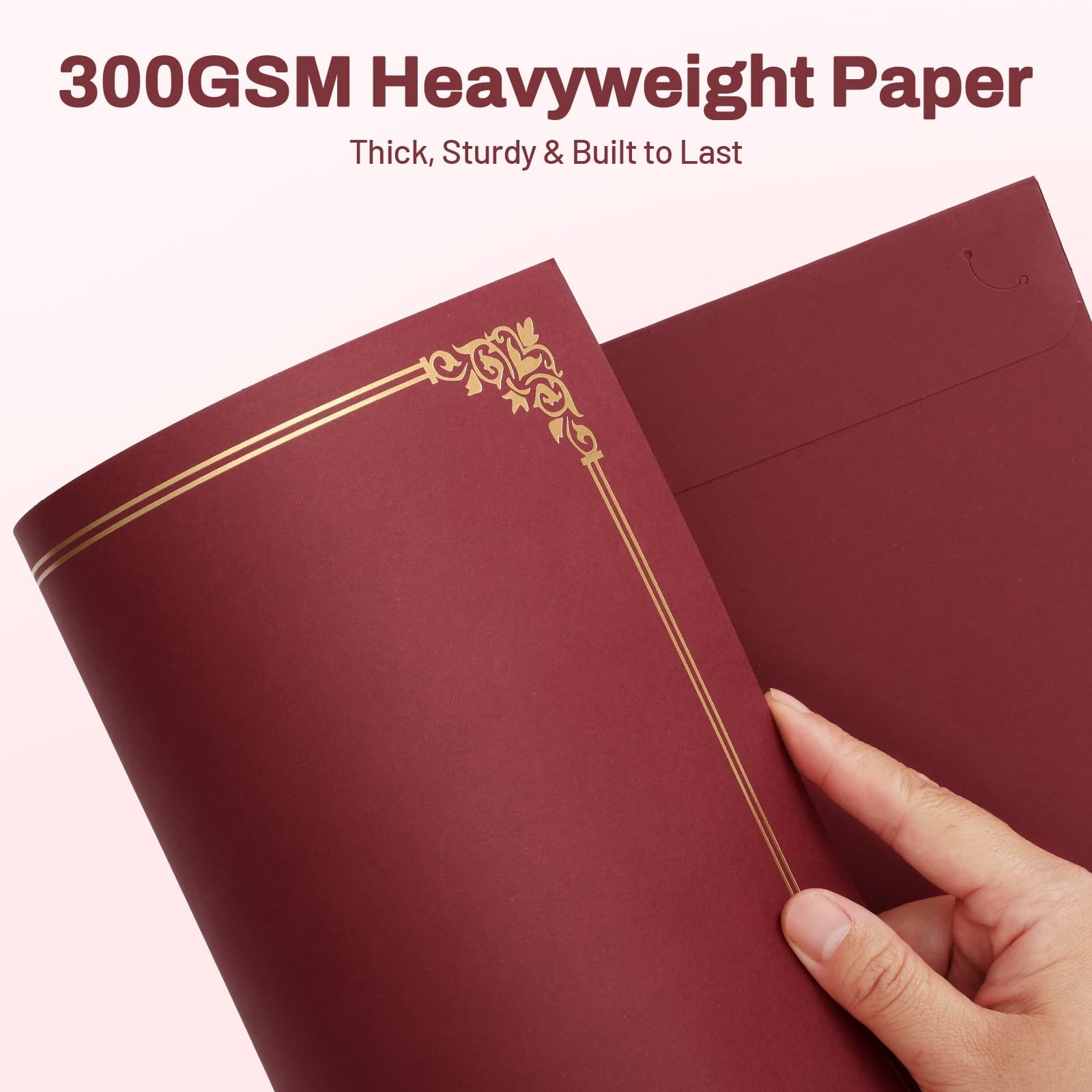 Certificate Holders(Burgundy, 30 Packs), Diploma Covers Gold Foil Border, for Le