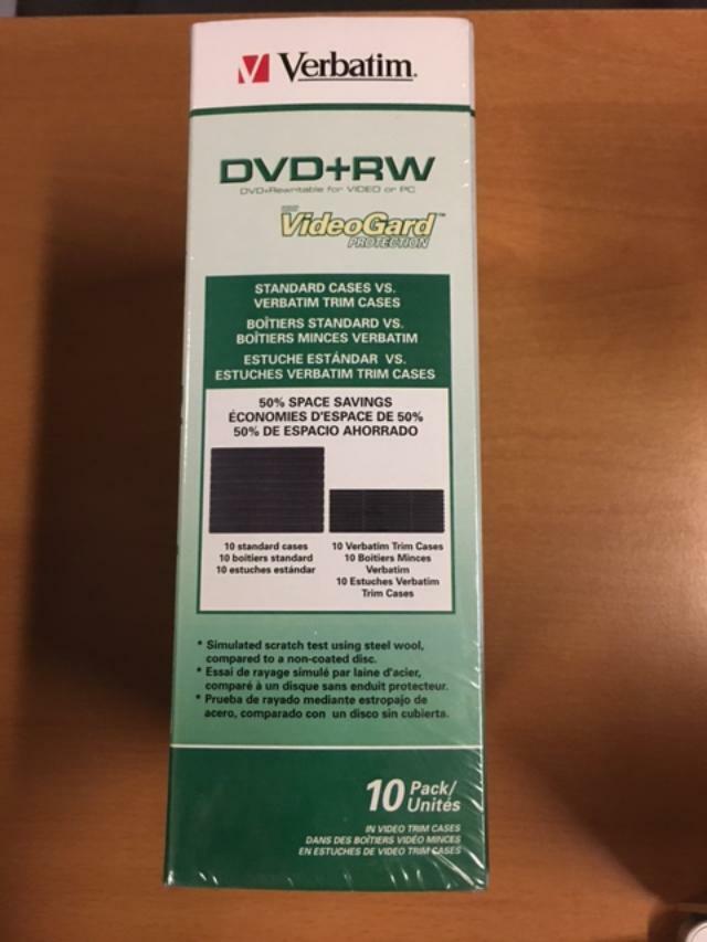 Verbatim DVD+RW 4.78GB,120 Min Video in DVD Case #95134 FREE FDX 2 DAY AIR,10PK