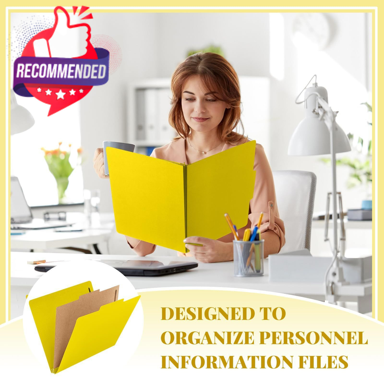 Skyygemm 12 Pack Classification Folders Letter Size Bulk with Divider and 2″…
