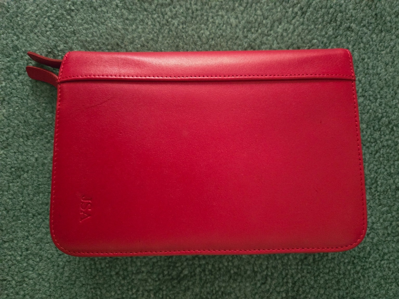 SET Levenger red leather agenda/notebook compact size + 350 circa refill paper