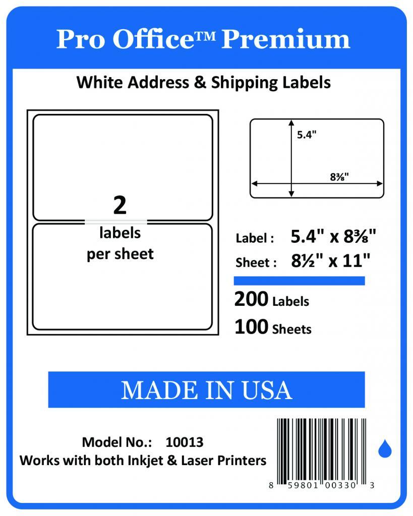 PO13 400 Sheets/800 Labels Pro Office Round Corner Self-Adhesive shipping Label