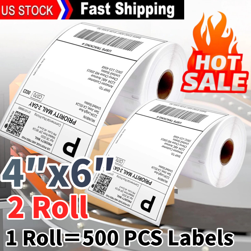 2X Rollo 4″x6″ Direct Thermal Shipping Labels for Zebra and Rollo 500 PCS NEW US