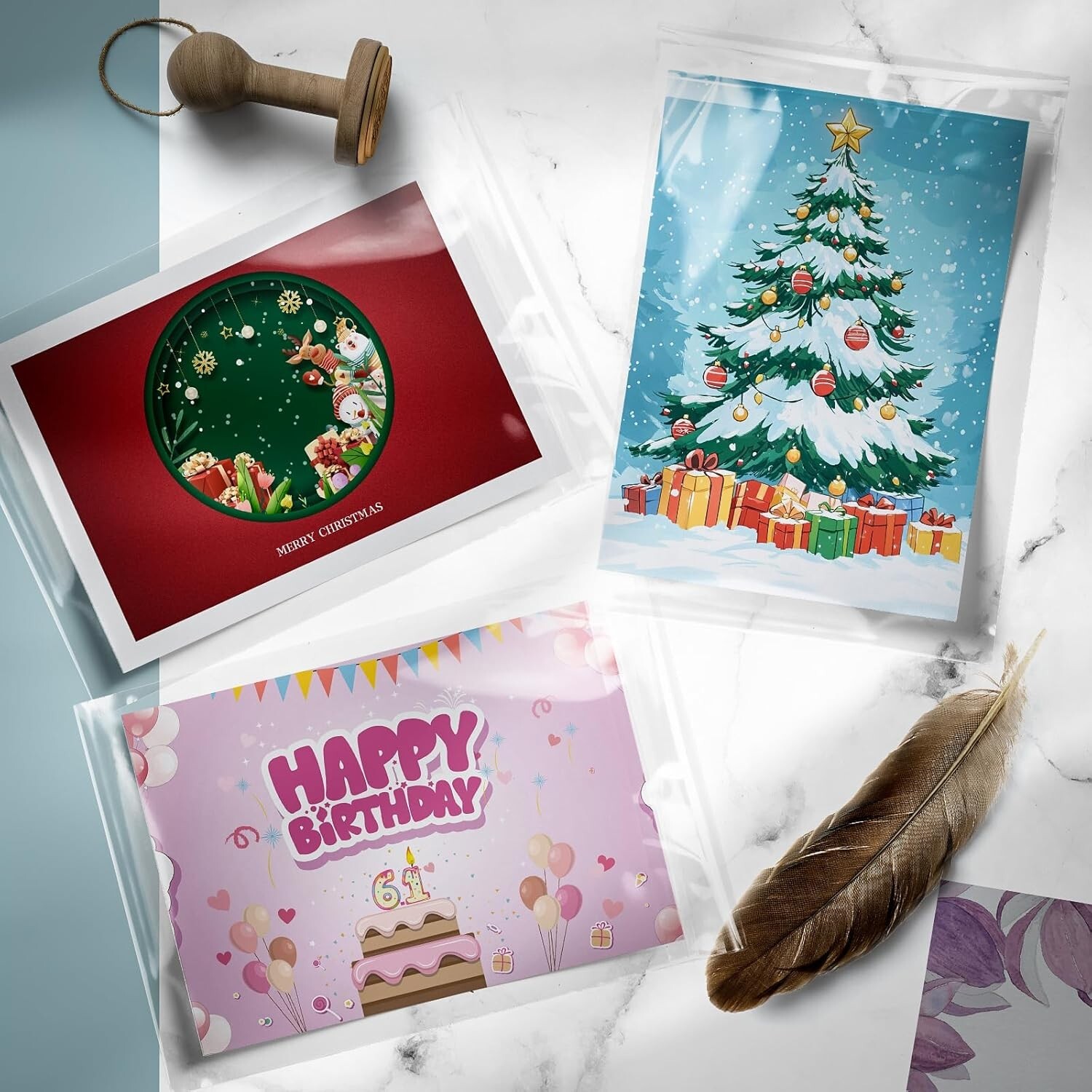 Durable 6×5 Self-Sealing Cellophane Bags – 100 Pack for Photos & Documents