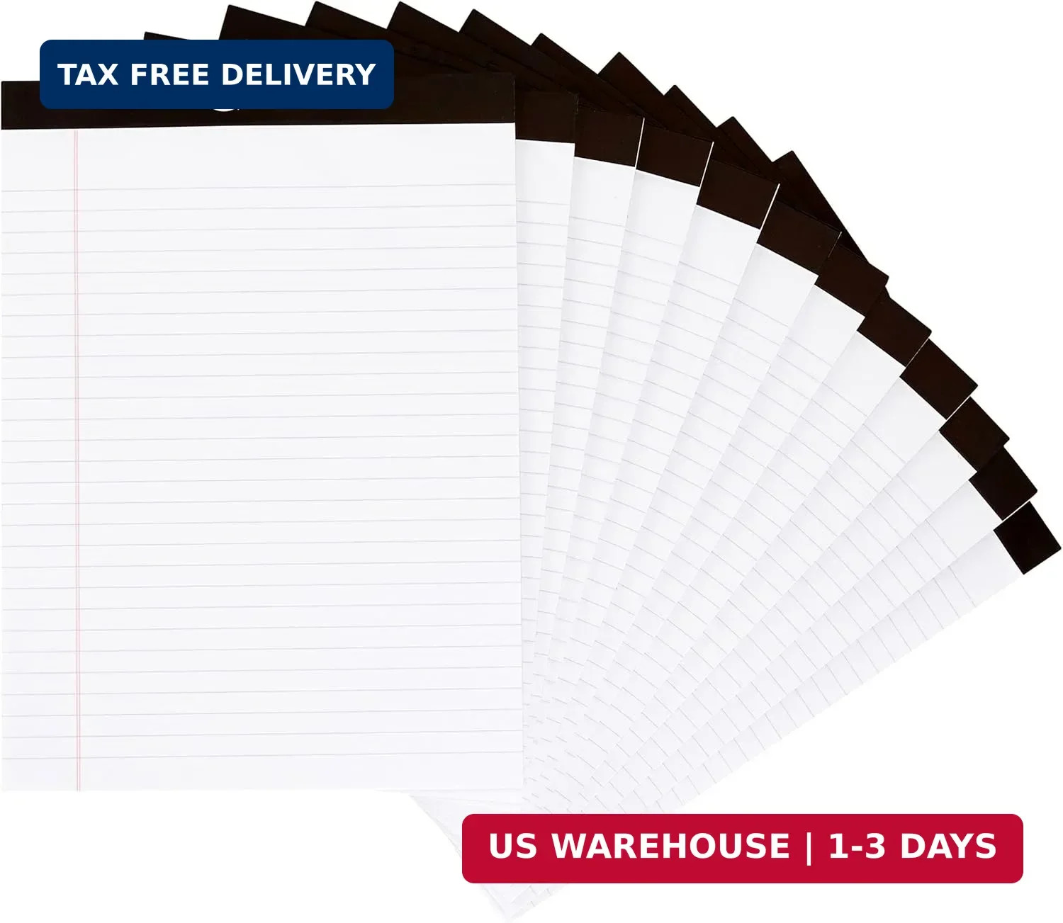 Amazon Basics Wide Ruled Lined Writing Note Pads for Office Supplies, 8.5″ x 11.