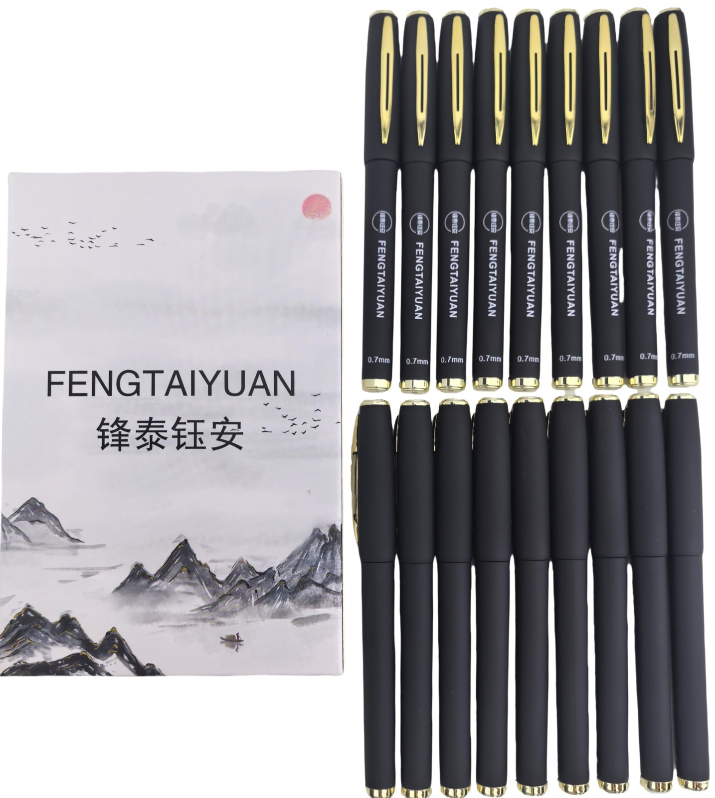 18 PCS Gel Ink Rollerball Pens Black Ink Fine Point 0.7mm QuickDrying 07P18