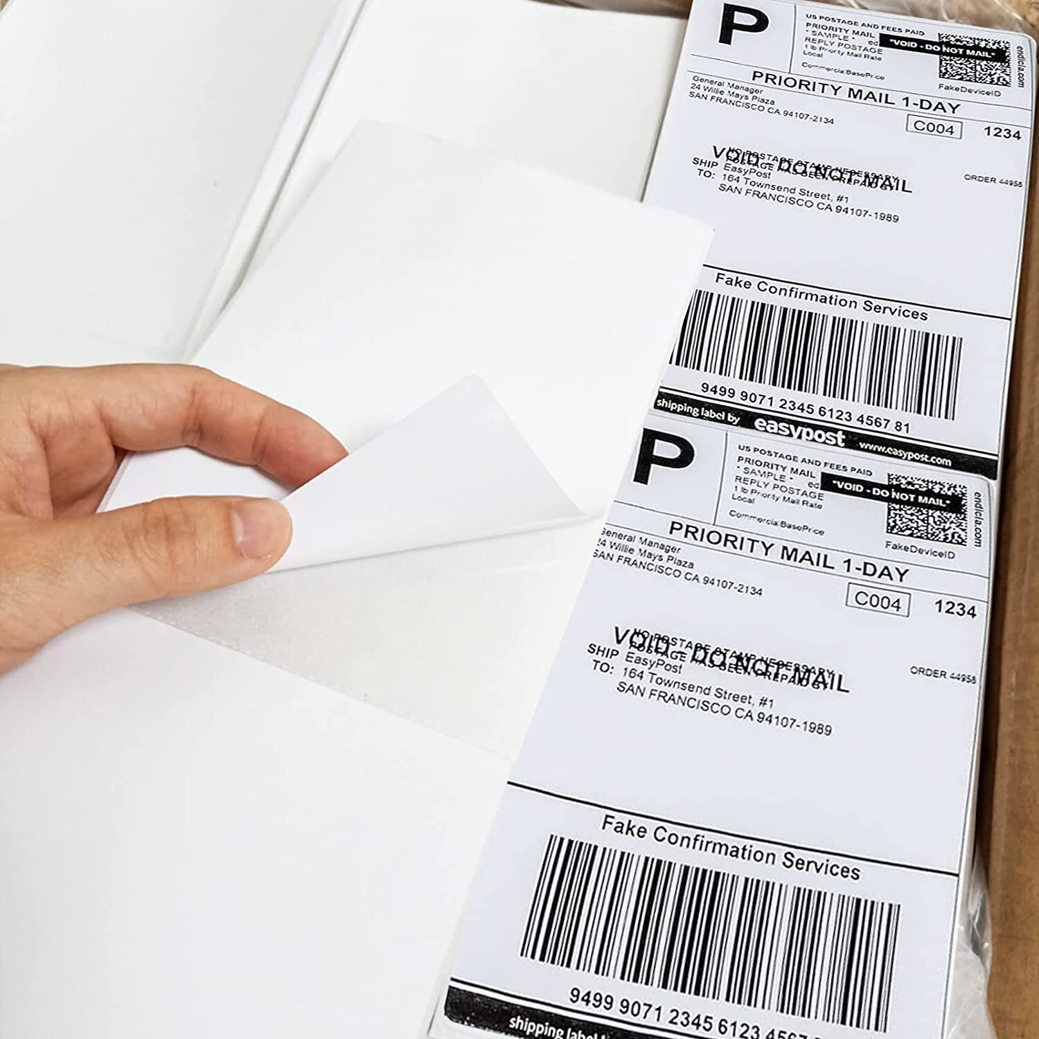 500 4×6 Fanfold Direct Thermal Shipping Labels Perforated for Zebra & Rollo