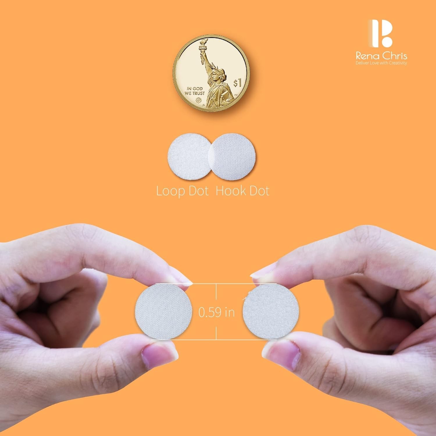 Self Adhesive Dots, Strong 1000Pcs (500Pairs) 0.59″ Diameter 1000
