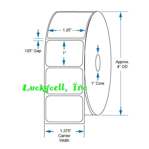 1 Roll 1.25×1 Direct Thermal Shipping Labels – 1380/roll for Zebra GX420t LP2824