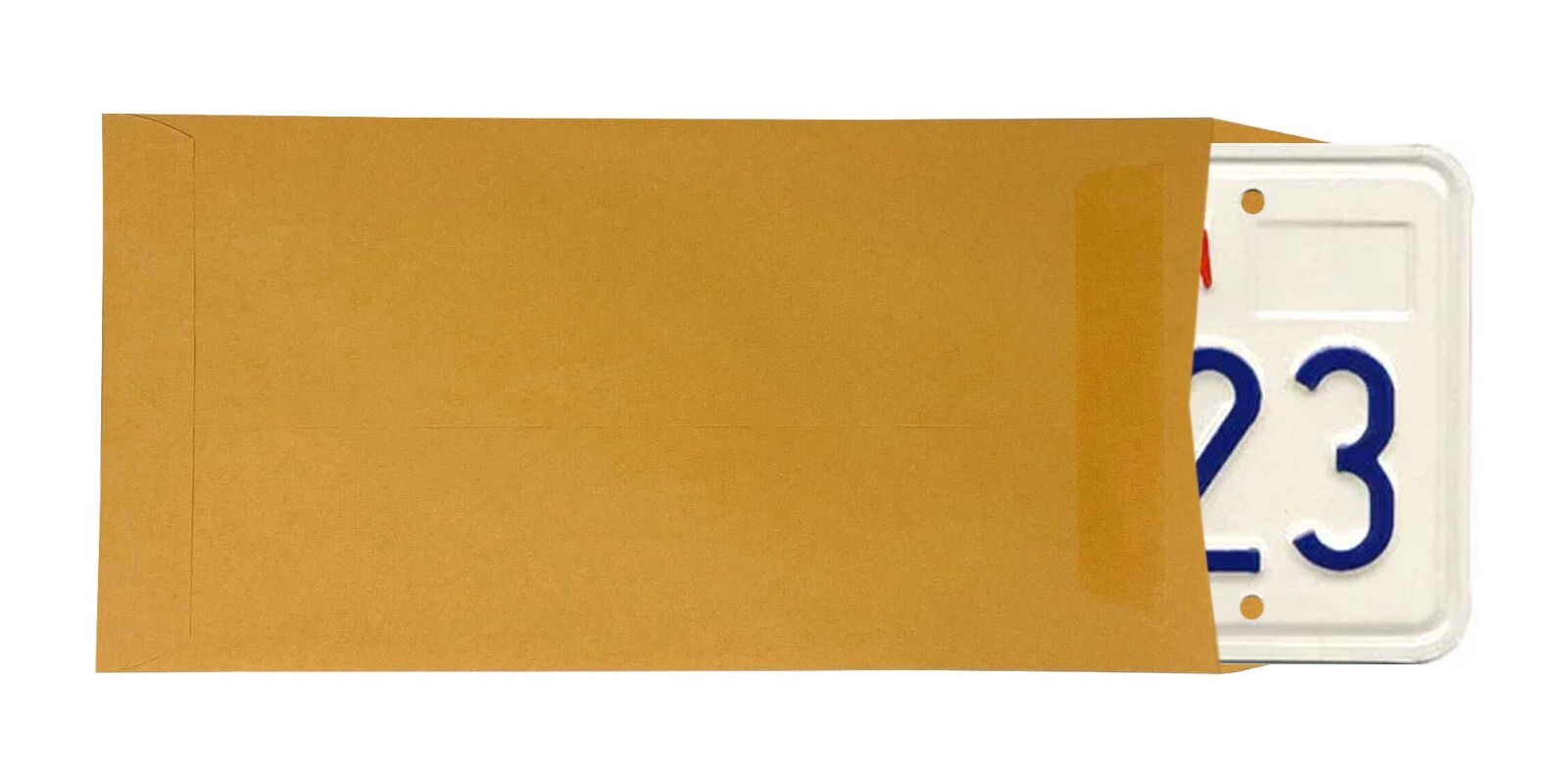 Blank License Plate Envelopes – Press & Seal (Self-Sealing) (100 per box)