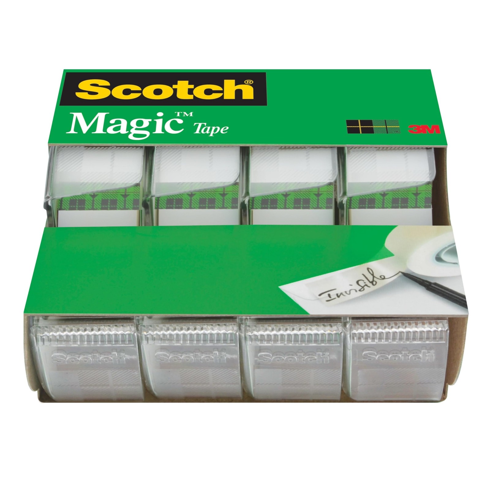 Scotch Magic Invisible Tape 4 Rolls Refillable Dispenser Strong Adhesive Clea…