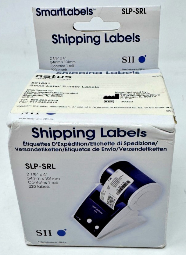 Genuine Seiko SLP-SRL High Quality Shipping Labels 2-1/8” x 4” 220/roll NEW