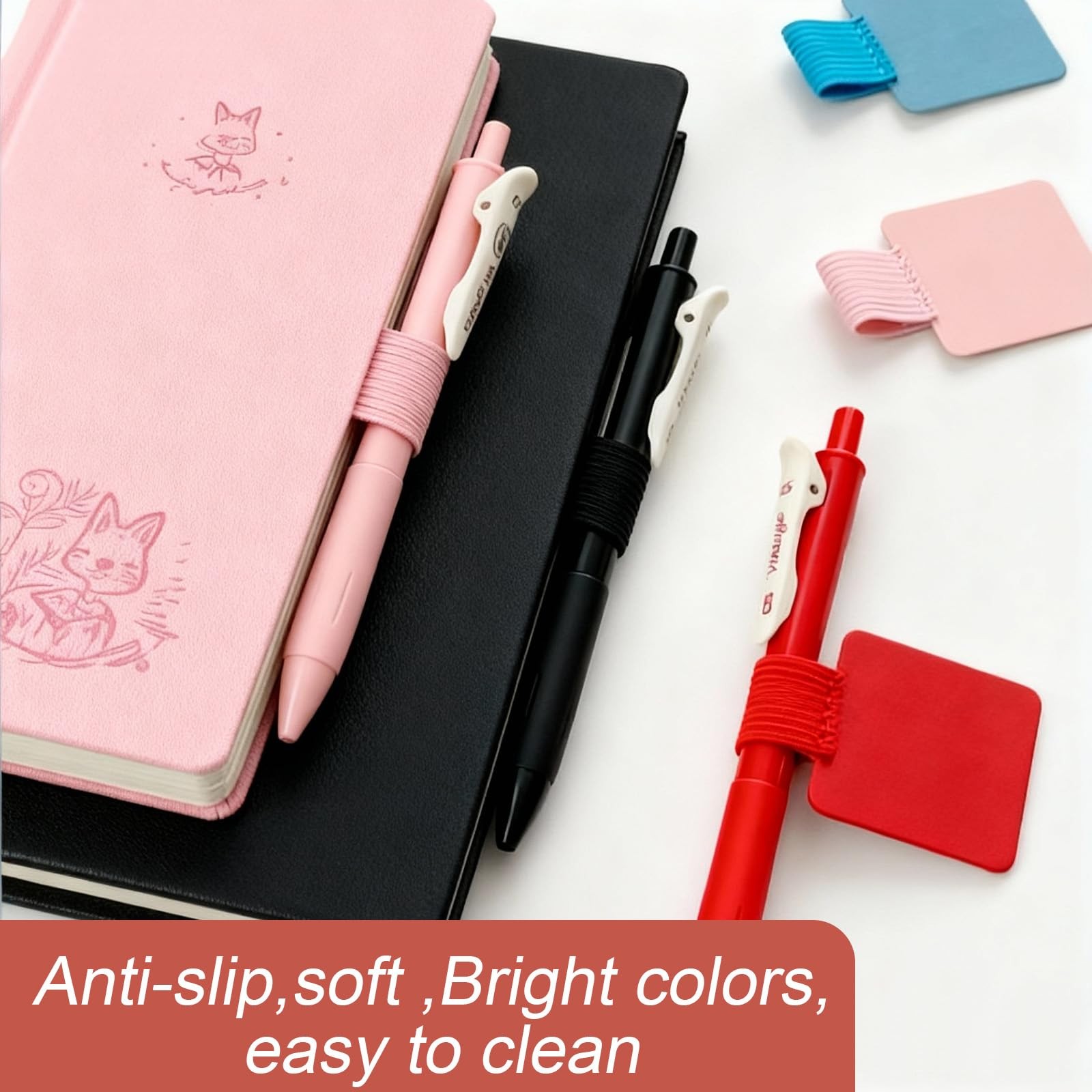 hongliang 10-Pack Self-Adhesive Pen Loop Holder,Elastic Notebook Pen Holder f…