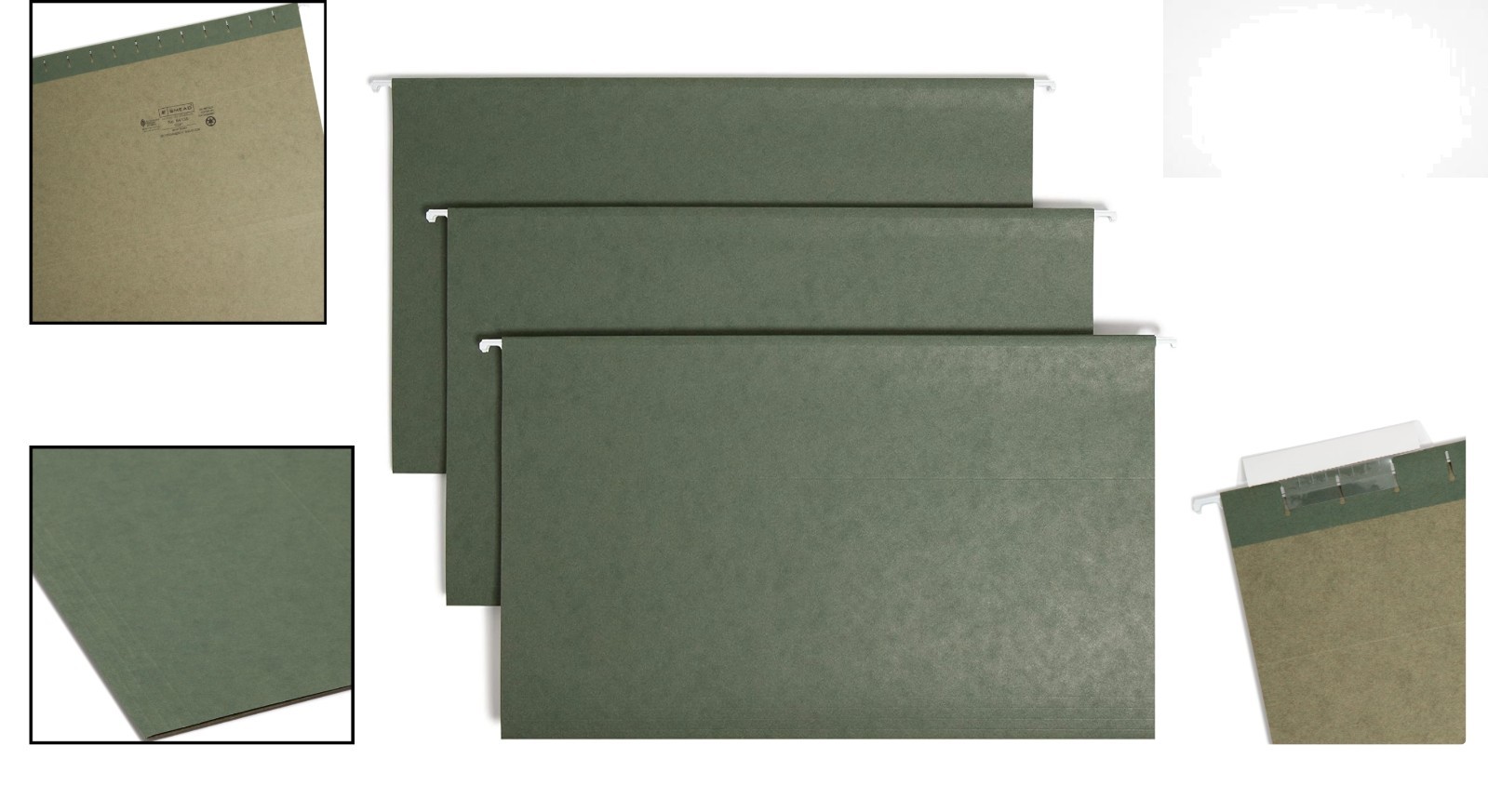 25-Count Green Hanging File Folders with Smooth Sliding Rod Tips for Easy Filing