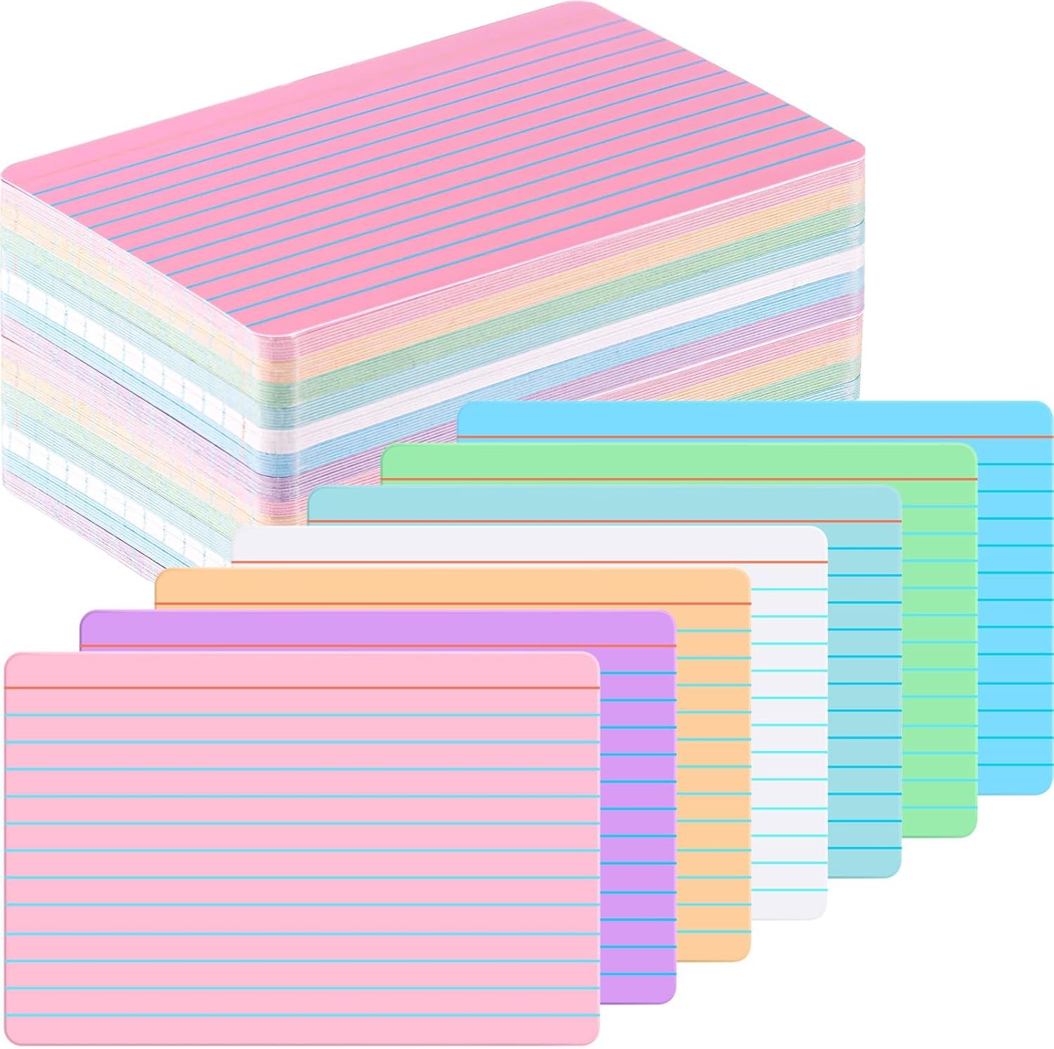 100 Pcs Dry Erase Index Cards 4 x 6 Inch Laminated Reusable Dry Erase Note Ca…