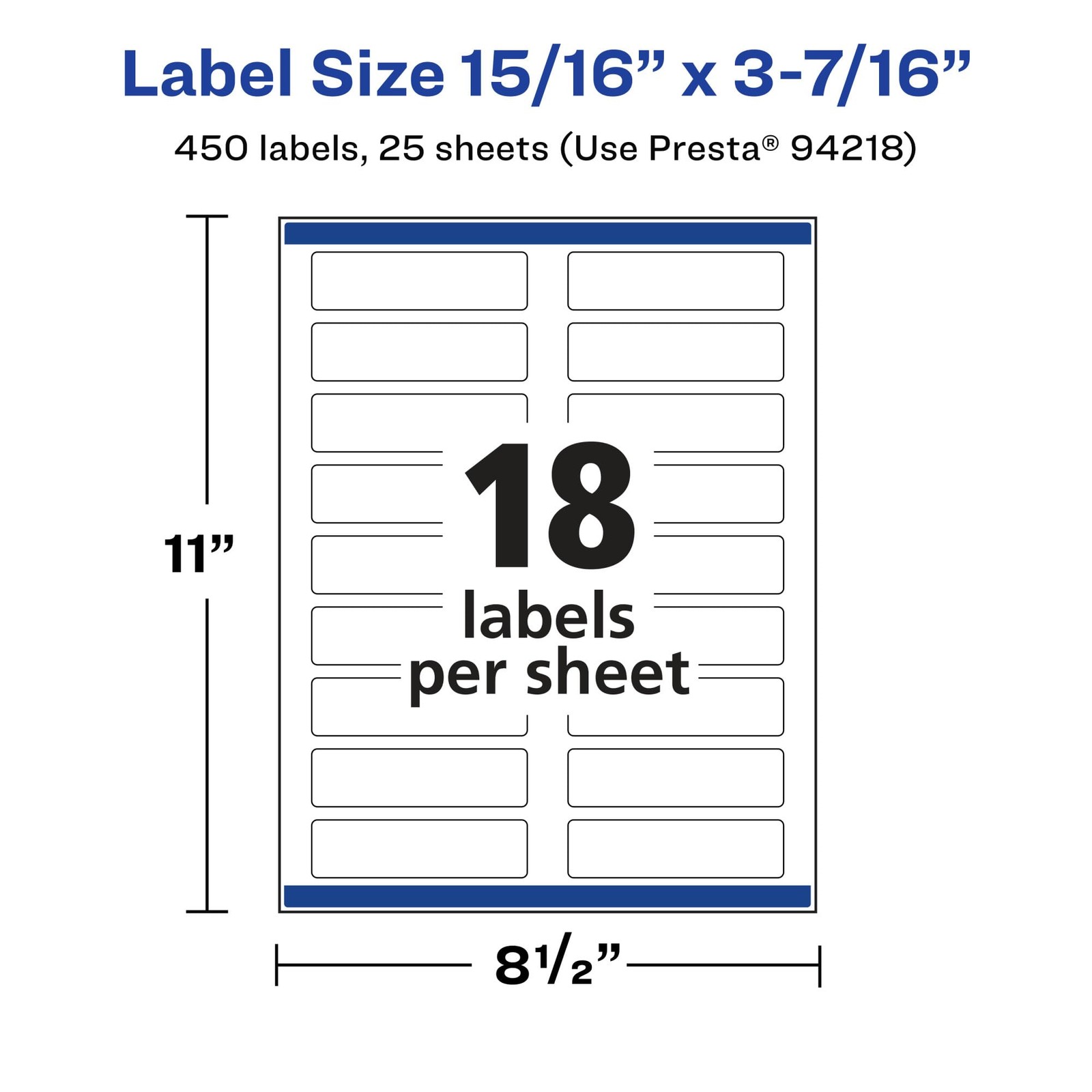 Avery Glossy Clear Rectangle Labels Sure Feed Technology 15/16 X 3-7/16 450