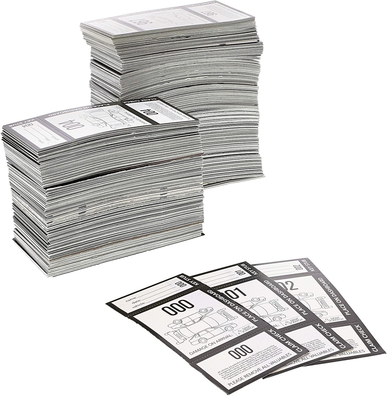 Juvale Valet Parking Tickets – 2000 Count 000-999 3-Part Perforated Cardstock 2
