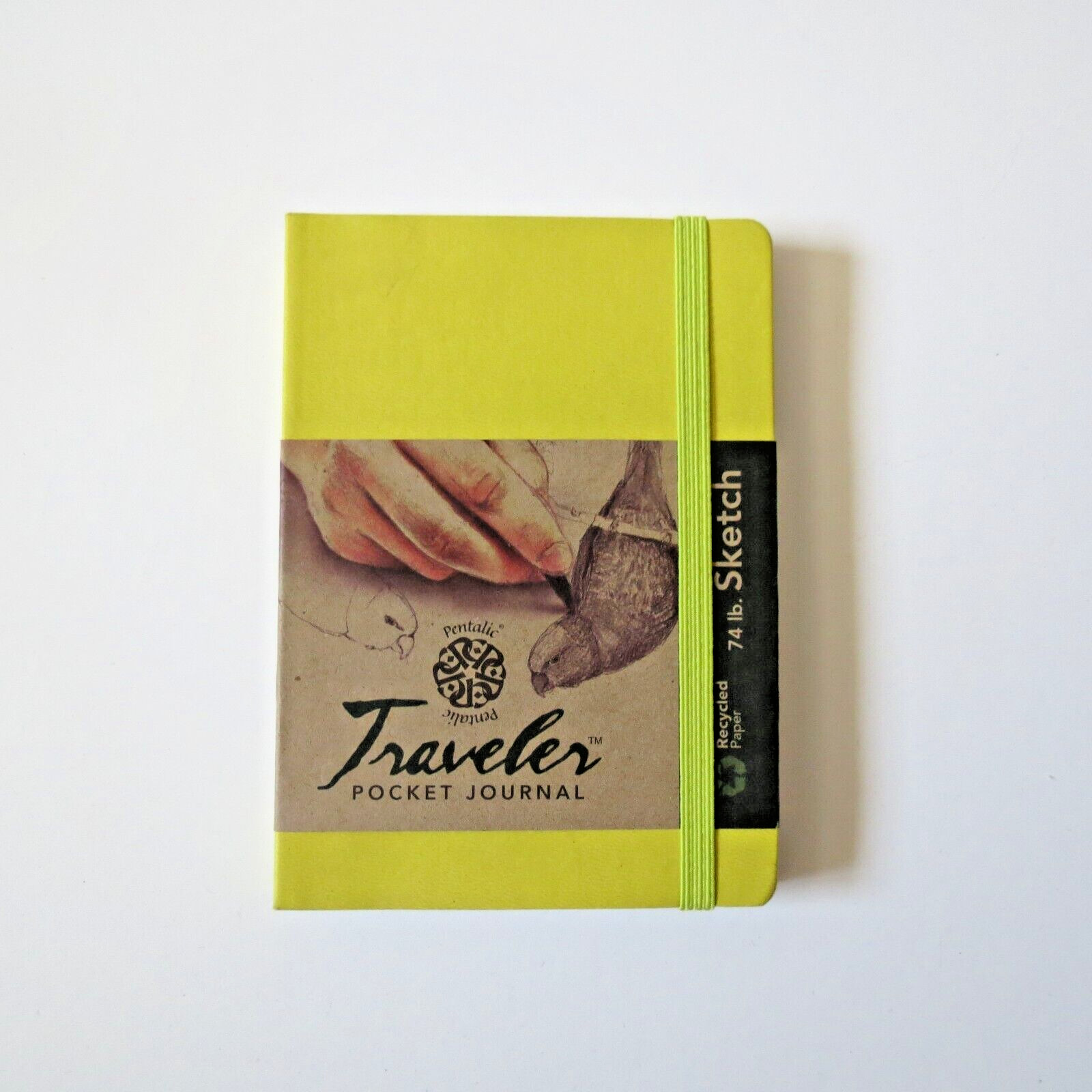 Pentalic Traveler Pocket Journal – 74 lb Sketch 6″x4″ Citrine Yellow